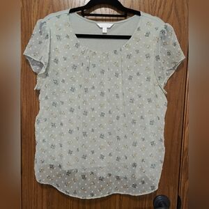 Women's Lauren Conrad Olive Green Blouse Top, L